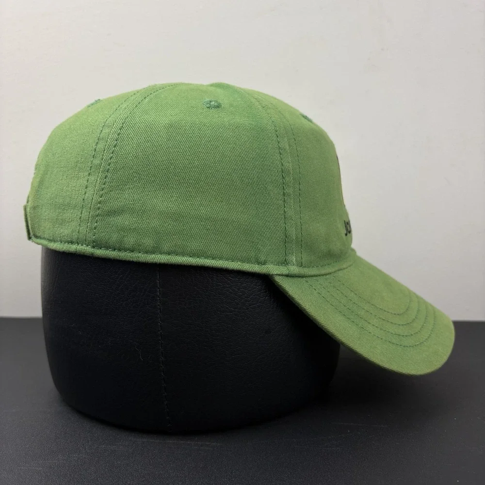 John Deere Youth Hat Classic Logo Green Washed Cotton Embroidered Strapback Cap